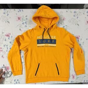 Hollister‎ Surf Hoodie Men’s XL Yellow Malibu California Pullover Sweatshirt